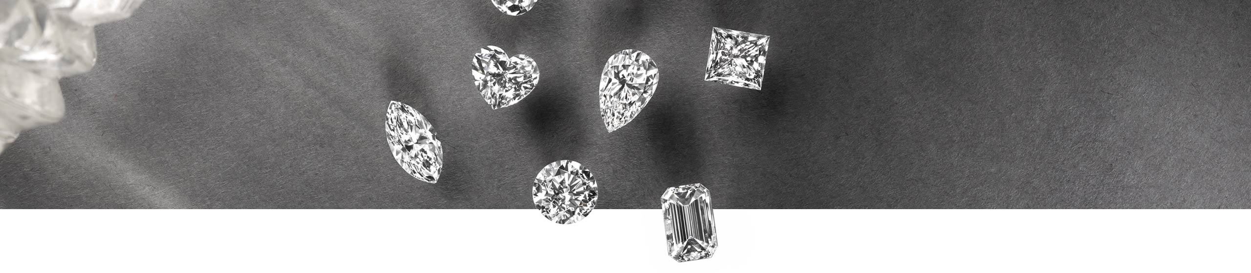 Top View of Loose Diamonds in Different Shapes