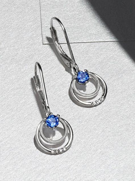 A pair of Sapphire Earrings