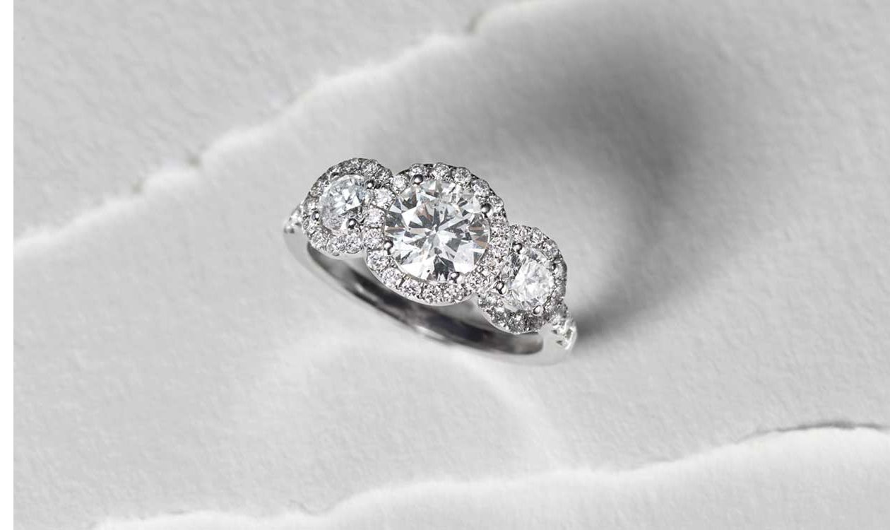 Top View of A Diamond Preset Ring