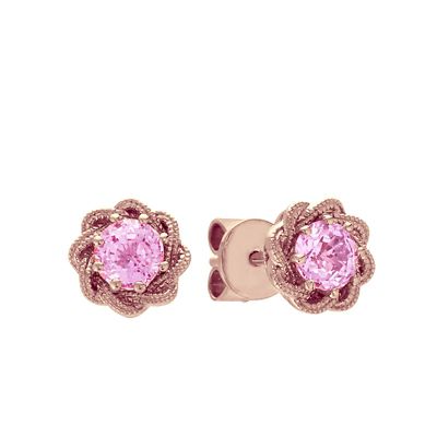 A pair of Rose Gold Gemstone Earrings