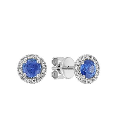 A pair of White Gold Sapphire and Diamond Earrings