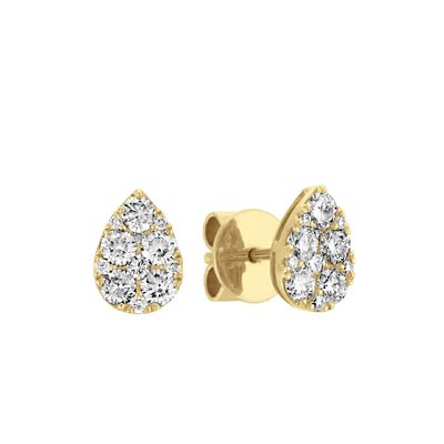 A pair of Yellow Gold Diamond Earrings