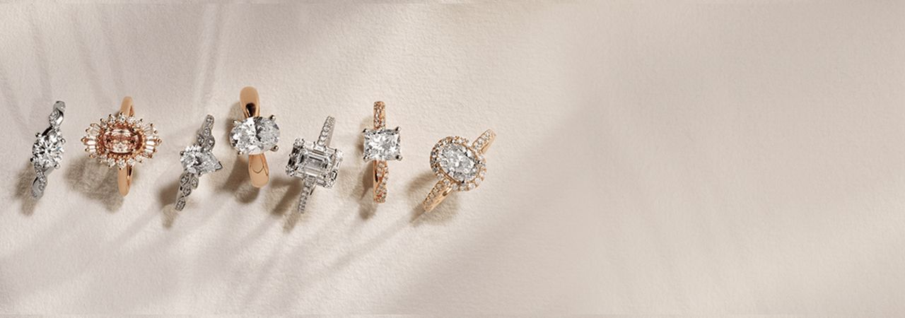 A collection of engagement rings of different styles