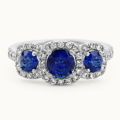 A sapphire and diamond fashion ring