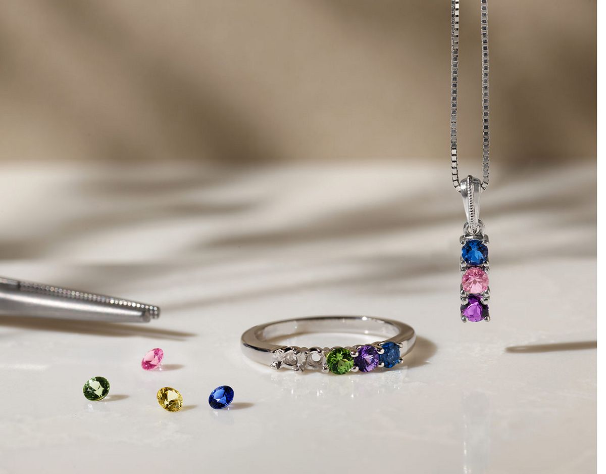 Loose Color Stones and Personalized Necklace and Ring