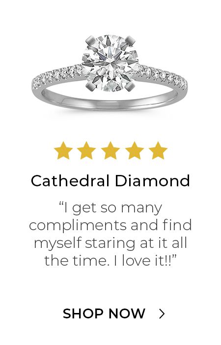 Desktop Image of a Cathedral Diamond Engagement Ring