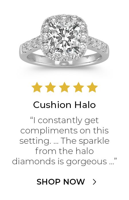 Desktop Image of a Cushion Halo Engagement Ring