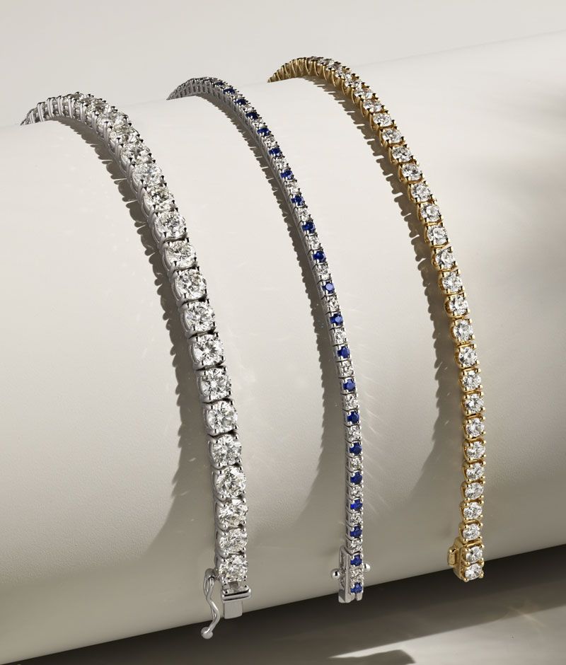 A collection of tennis bracelets