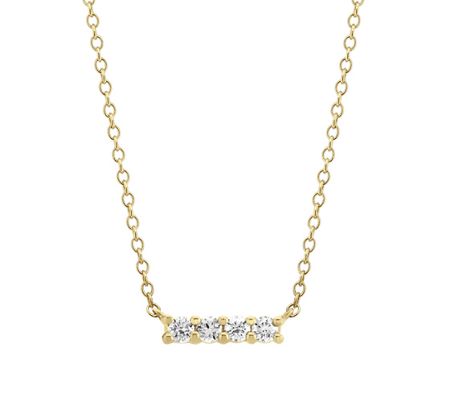 A four-stone diamond bar necklace
