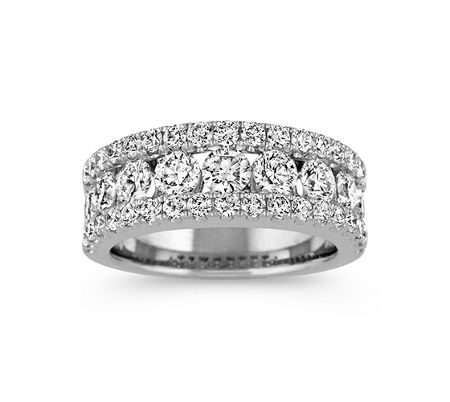 A pave-set round diamond band