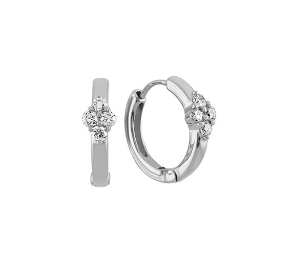 A pair of diamond hoop earrings