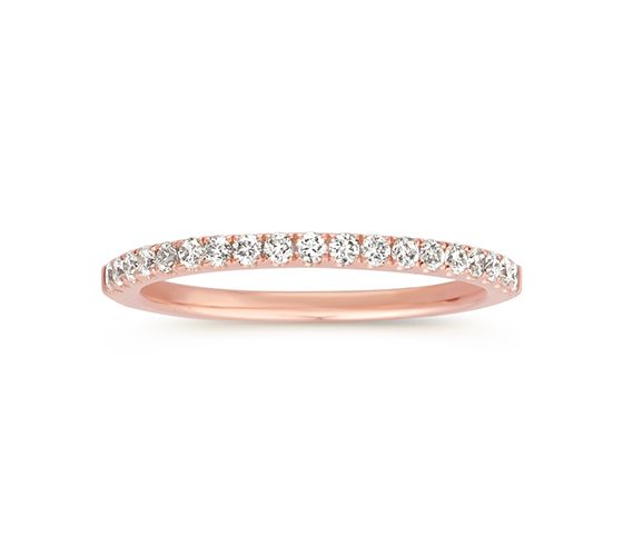 A classic pave-set diamond wedding band