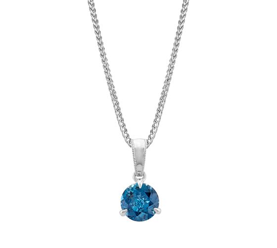 A London blue topaz solitaire pendant