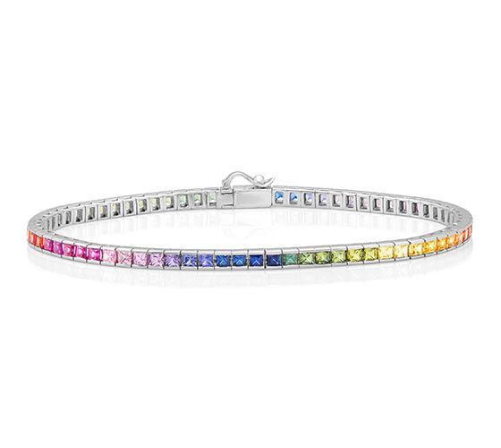 A multi-colored sapphire bracelet