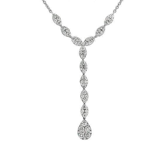A 2 carat diamond dangle necklace