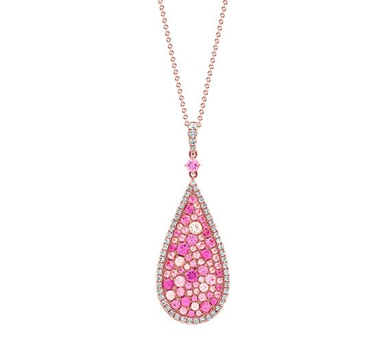 A mosaic pink sapphire & diamond pendant