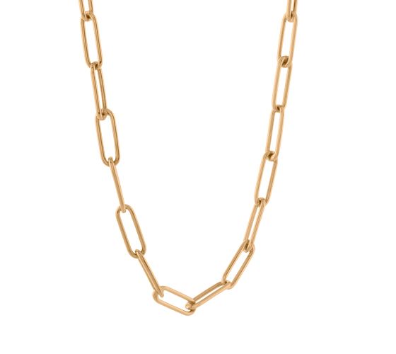 A chain link necklace in 14k yellow gold