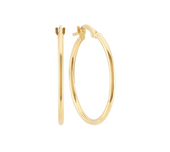 A pair of hoop earrings in 14k yellow gold