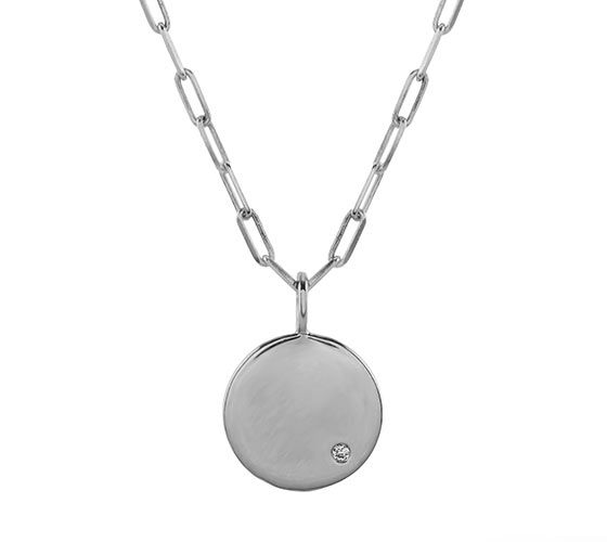 A diamond disk pendant