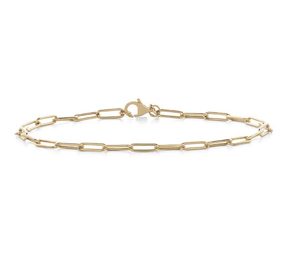 A 14k yellow gold chain link bracelet