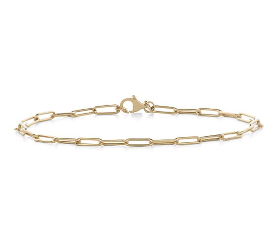 A 14k yellow gold chain link bracelet