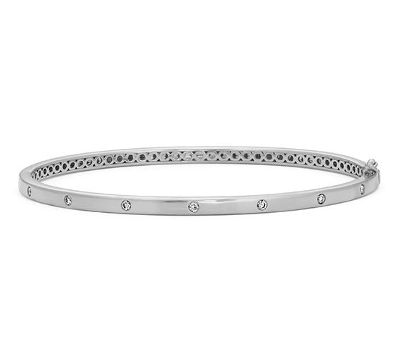 A diamond bangle bracelet in white gold