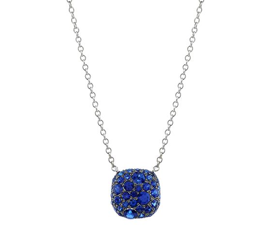 A multi-colored blue sapphire pendant