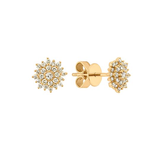 Yellow Gold Diamond Stud Earrings