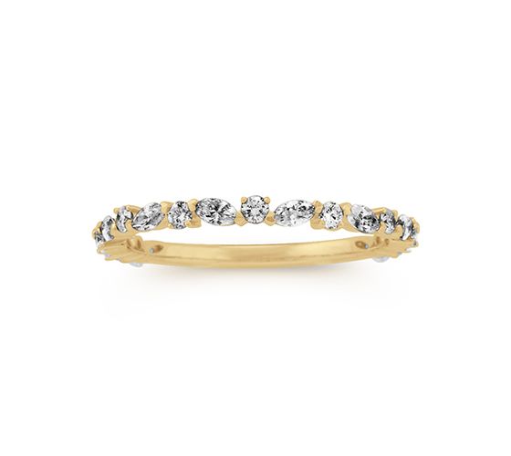 Two Yellow Gold Diamond Band