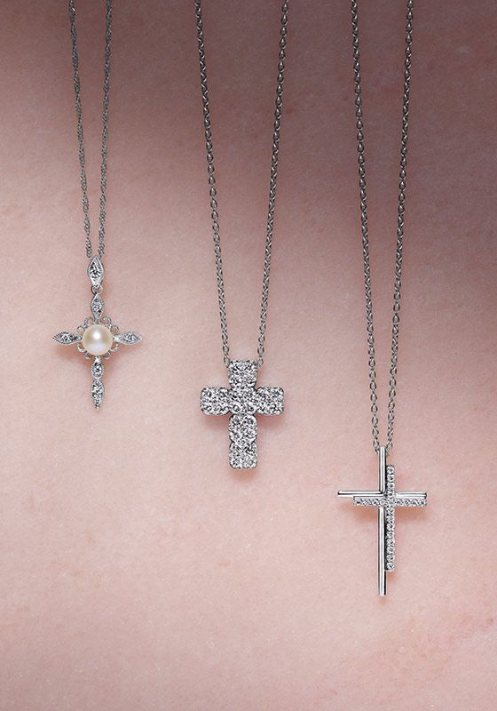 A collection of diamond Crosses