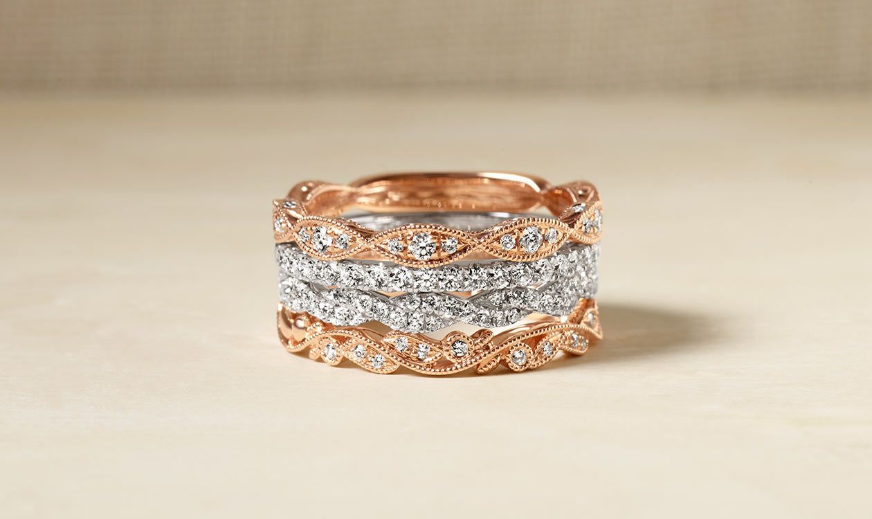 Collection of Four Women's Wedding Bands in Different Styles