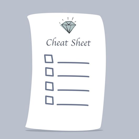 An illustration of a diamond checklist