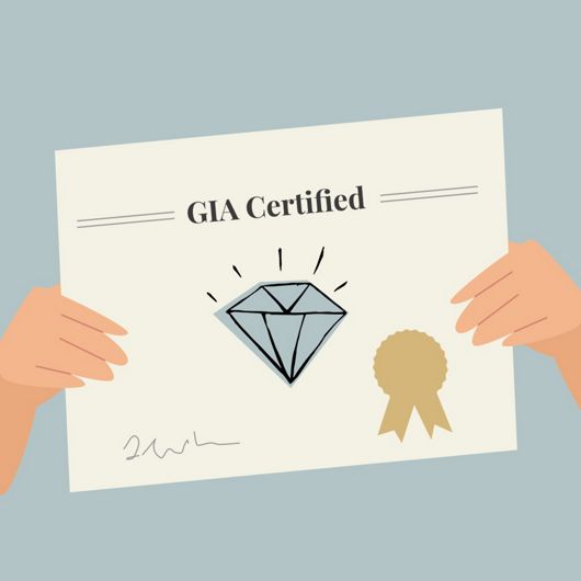 An illustration of a diamond certification