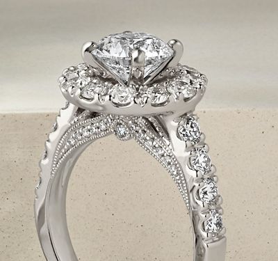 A halo engagement ring