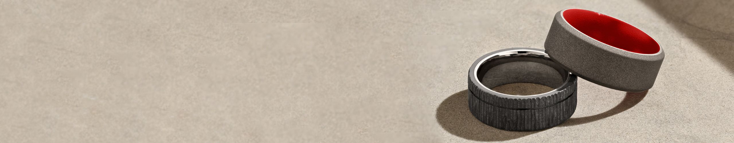 Two custom men's wedding bands