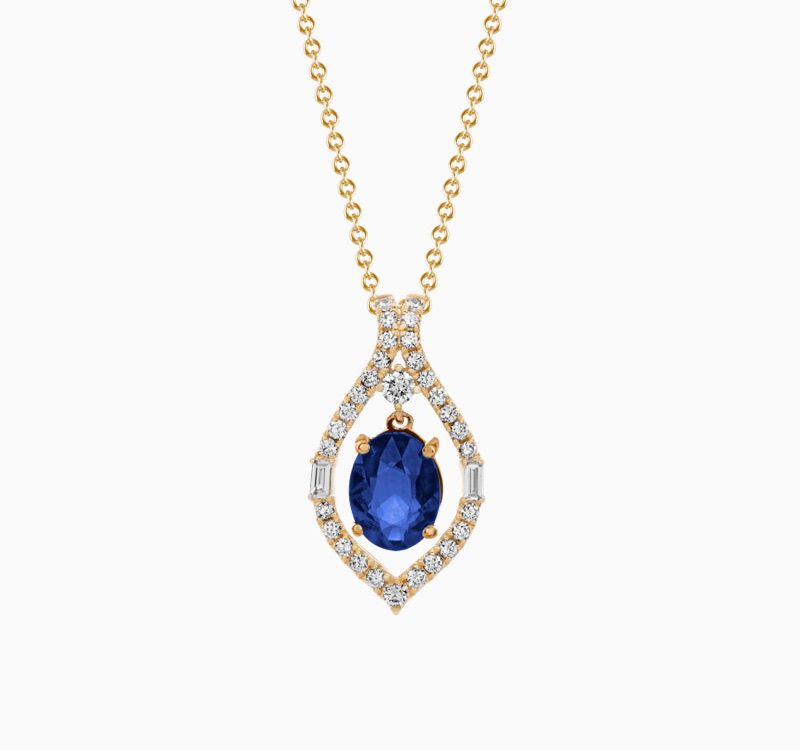 A diamond fashion single stone pendant