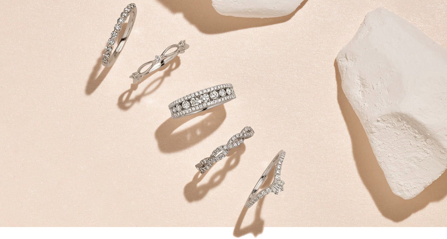 A collection of women's wedding bands