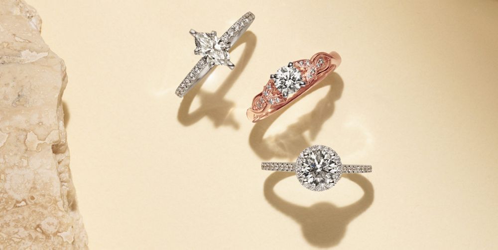 Three Preset Engagement Rings