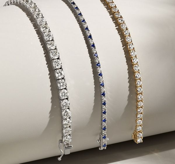 Mobile image of a collection of diamond tennis bracelets