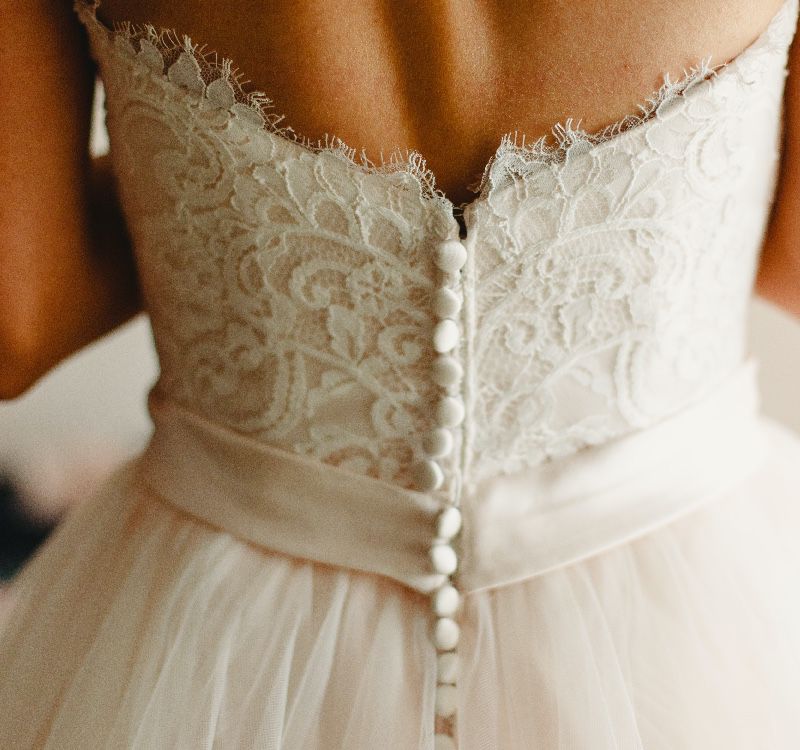 A woman in her wedding dress