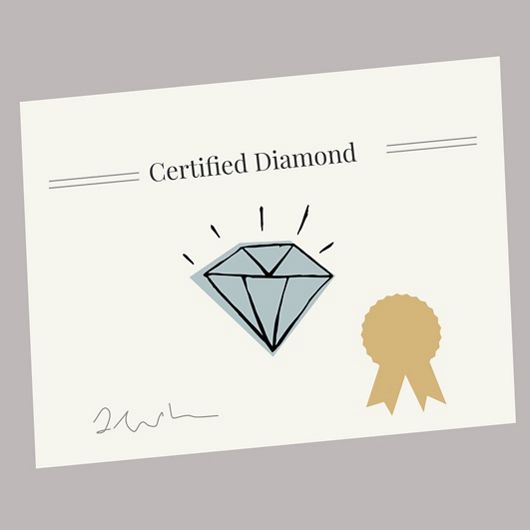 An illustration of a diamond certification