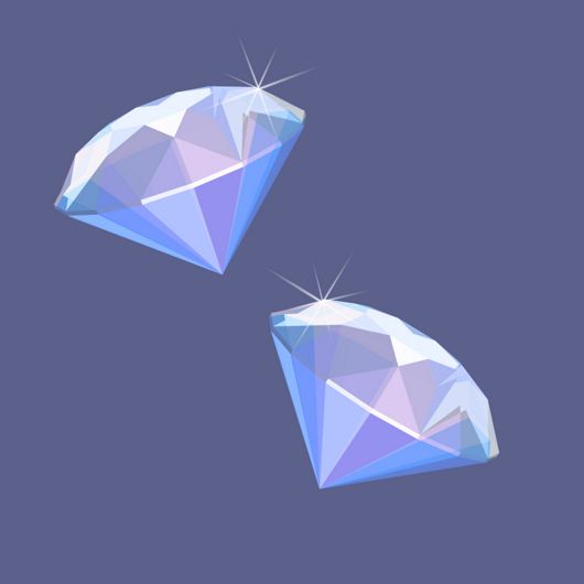 An illustration of two diamonds