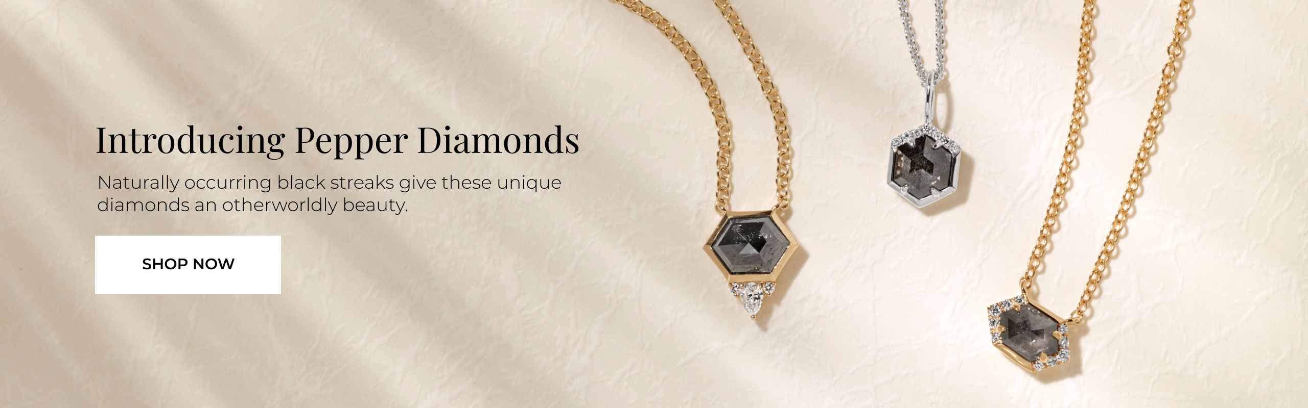 Desktop image of a collection of pepper diamond pendants