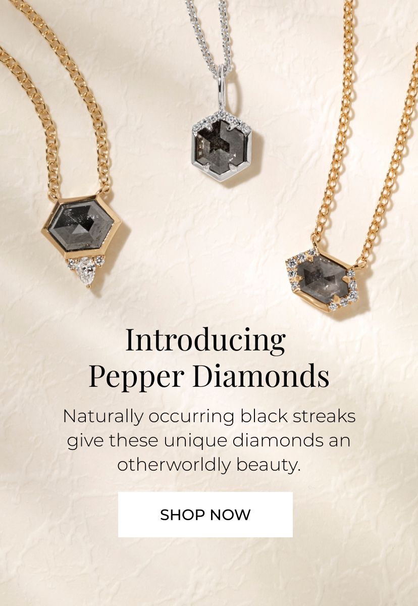 Mobile image of a collection of pepper diamond pendants