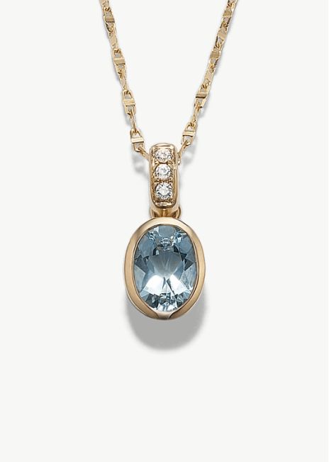 A gemstone and diamond fashion pendant necklace