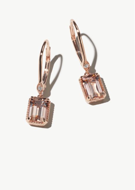 A pair of gemstone and diamond earrings