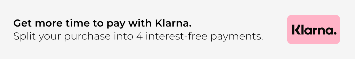Get more time to pay with Klarna. Split your purchase into 4 interest-free payments.