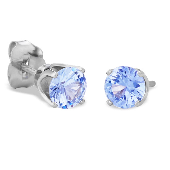 Round Ice Blue Natural Sapphires in White Gold image