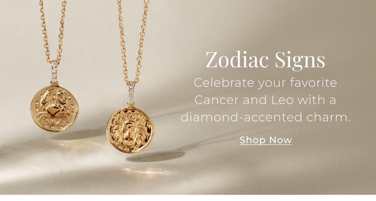 Zodiac Signs - Celebrate your favorite Cancer and Leo with a diamond-accented charm. Shop Now >