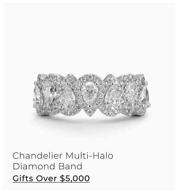 Chandelier Multi-Halo Diamond Band - Gifts Over $5,000 >